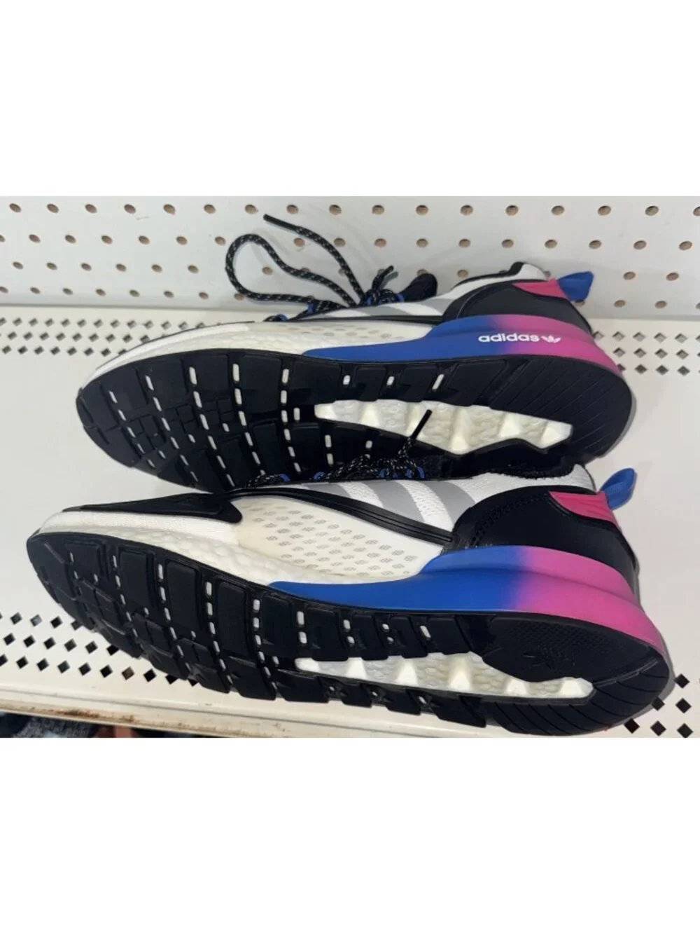 Adidas ZX 2K Boost Mens Athletic Shoes Sneakers Size 10 White Purple Pink Blue